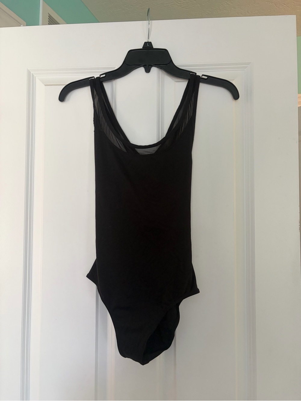 Black Women’s Mesh-Trim Bodysuit